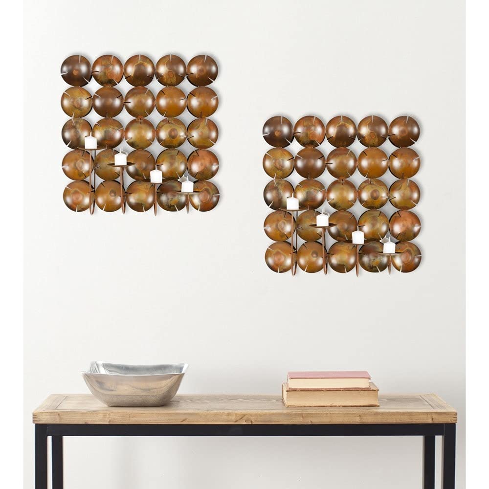 Safavieh Coco Shells Candle Holder Wall Sconce - Decorative Coastal Wall Art for Living Room, Bedroom, or Bathroom Décor