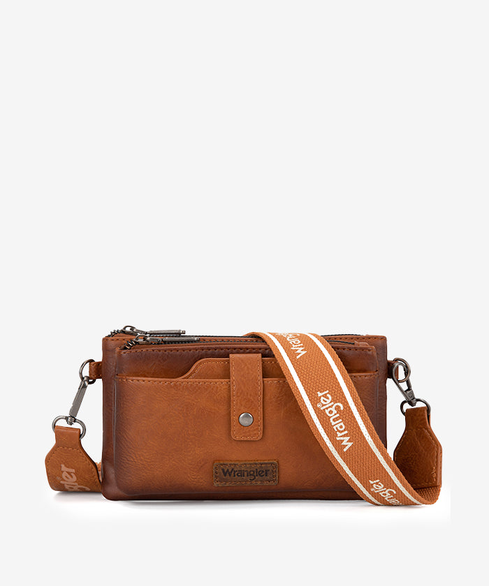 Wrangler Dual Zipper Crossbody Bag for Women & Men - Durable Travel Shoulder Bag with Adjustable Strap - Perfect for Hiking, Shopping & Everyday Use