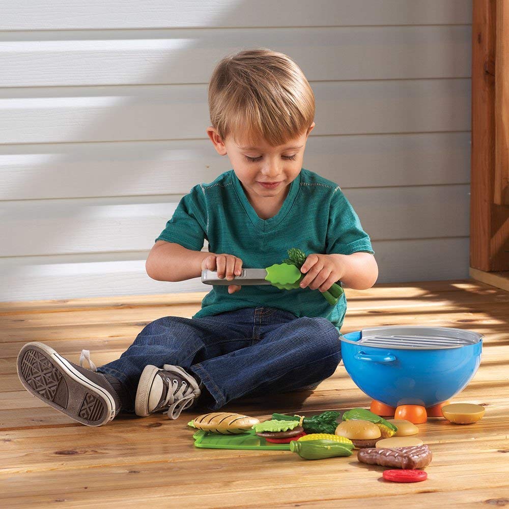 Learning Resources New Sprouts Grill It! 22-Piece BBQ Pretend Play Set for Toddlers 18+ Months - Preschool Learning Toys, Outdoor & Indoor Pretend Play Food for Kids - Perfect for Backyard Picnics, Playdates & Imaginative Role Play