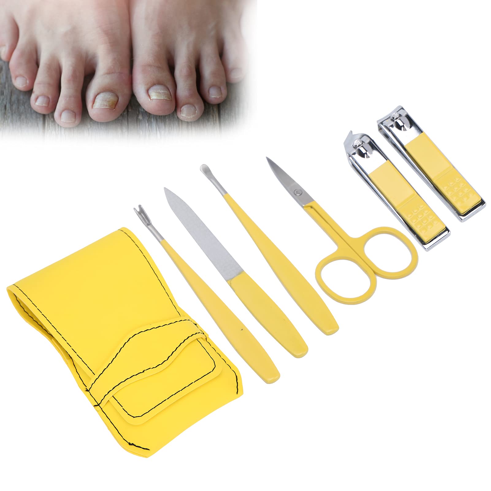 Professional Manicure & Pedicure Set - 12-Piece Nail Care Kit with Travel Storage Bag for Women & Men, Perfect for Home, Travel & Salon Use (Yellow) - Ideal Gift for Nail Enthusiasts & DIY Beauty Lovers