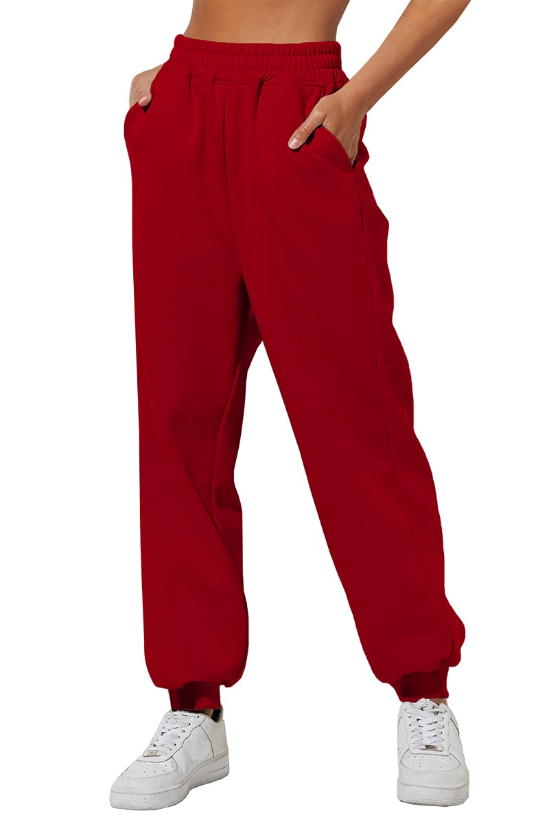 Yovela Women's High Waisted Baggy Sweatpants - Soft Fleece Joggers with Pockets for Fall & Winter | Casual Lounge Pants, Y2K Aesthetic Workout Pants for Women | Perfect for Yoga, Running Errands & Cozy Home Wear