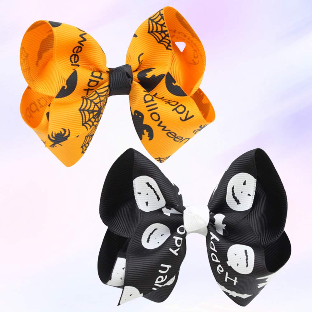 2pcs Halloween Spider Hair Clips for Kids - Pumpkin Pattern Hair Bows, Halloween Headwear & Costume Accessories for Girls, Boys, Toddlers | Perfect for Halloween Parties, Trick or Treating & Costume Events