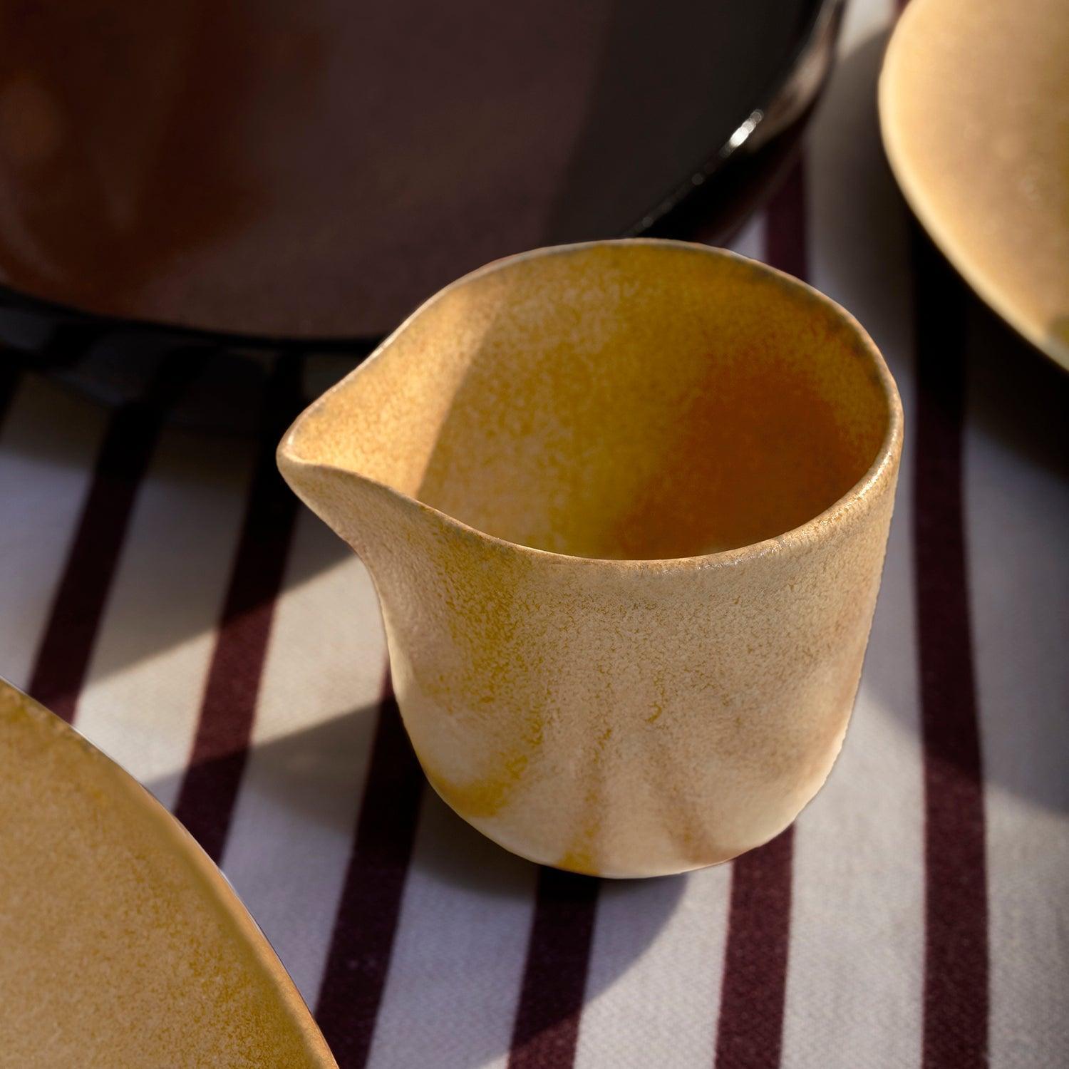 Premium Terra Sauce Server with Genuine Leather Handle - Perfect for Drizzling Sauces, Dressings & Syrups on Salads, Desserts & Gourmet Dishes