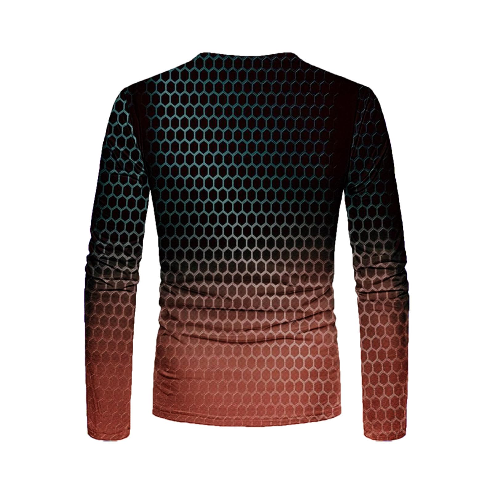 3D Geometry Print Men's Long Sleeve Graphic T-Shirt - Stylish Fall Streetwear Top for Casual Outfits, Parties & Everyday Wear