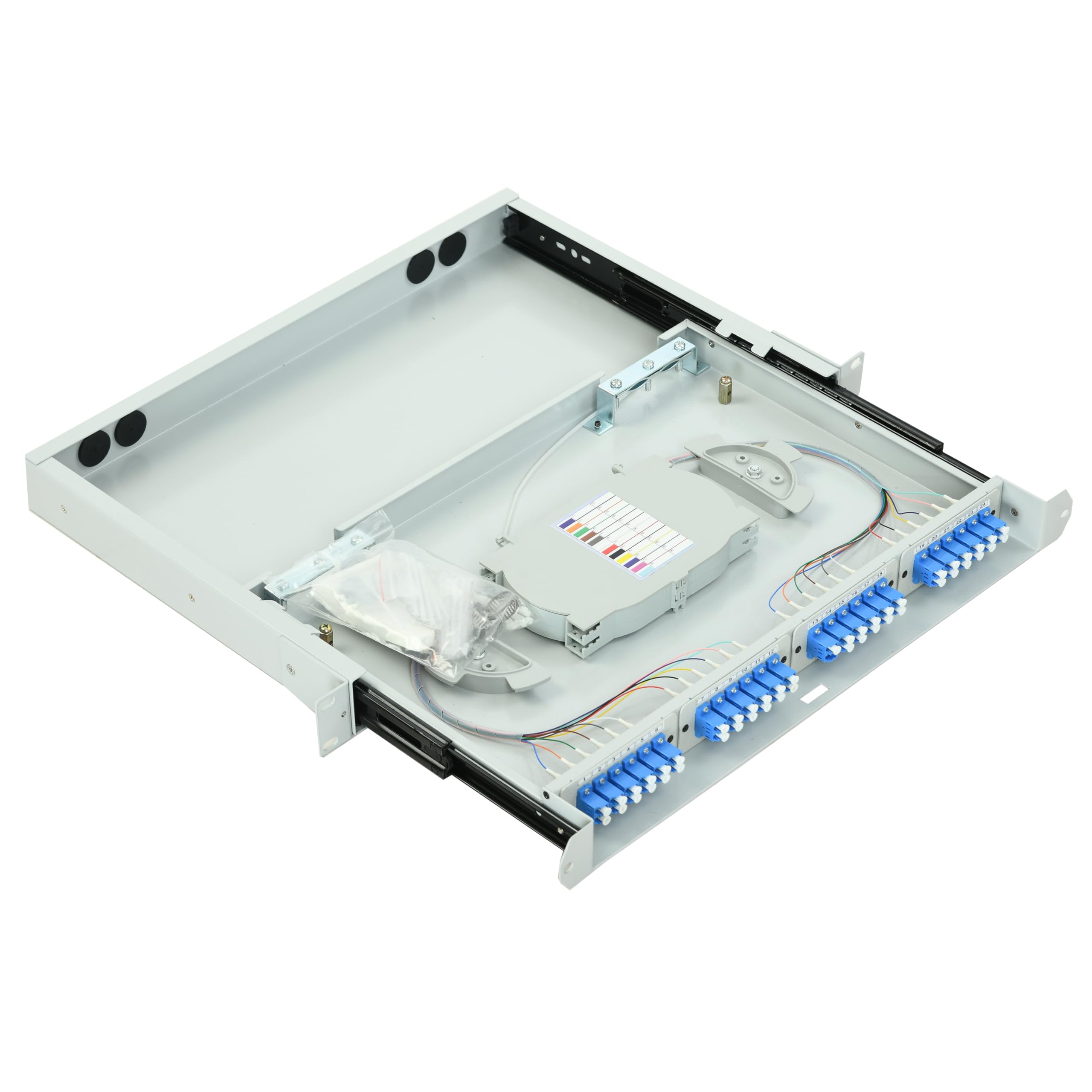 24-Port LC Singlemode 1U Fiber Optic Patch Panel - 19