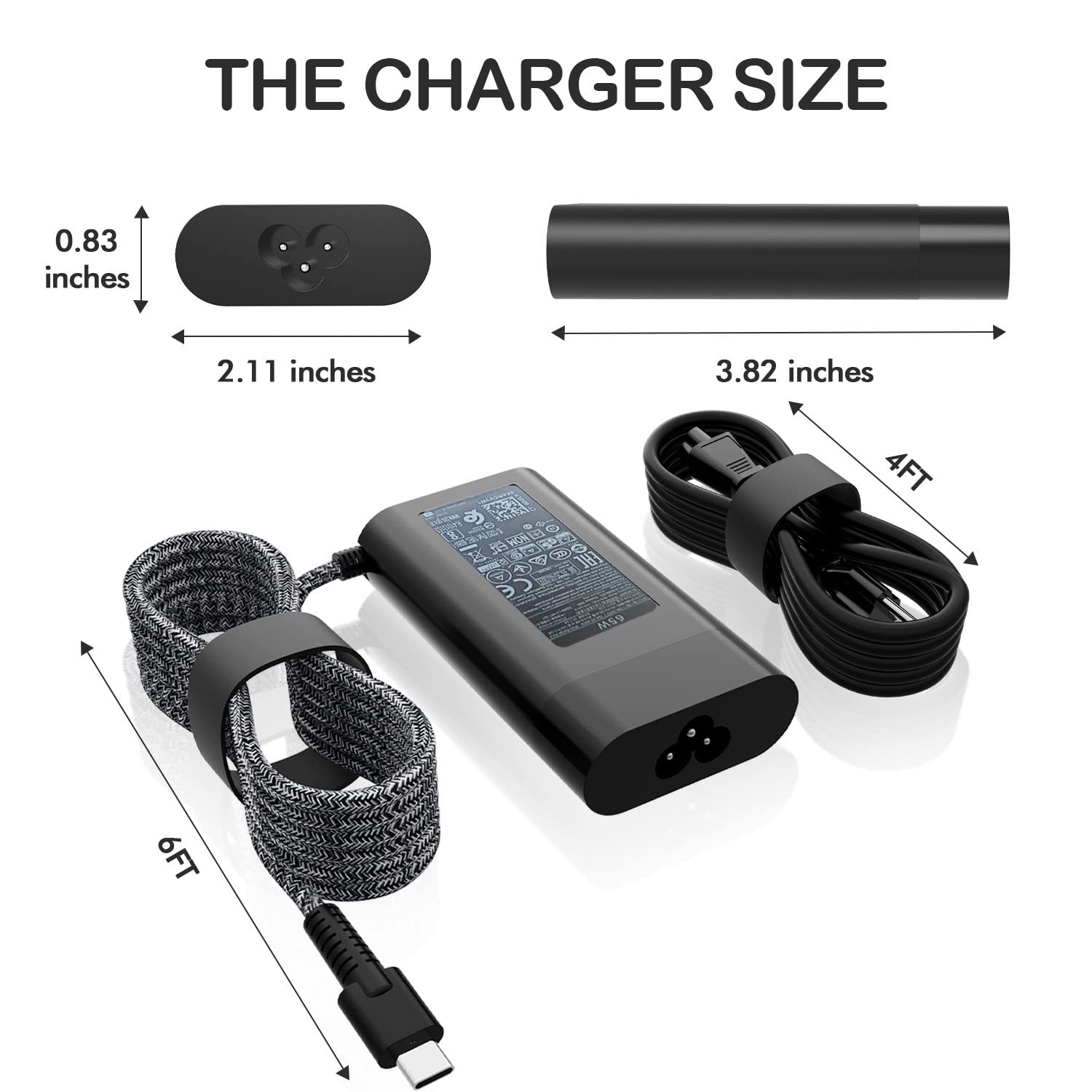 65W HP USB-C Laptop Charger - Original Replacement Power Adapter for HP Elitebook x360, Spectre X360, Chromebook, Elite x2, ProBook, Pavilion, Envy | Fast Charging AC Power Supply | Perfect for Travel, Office & Home Use