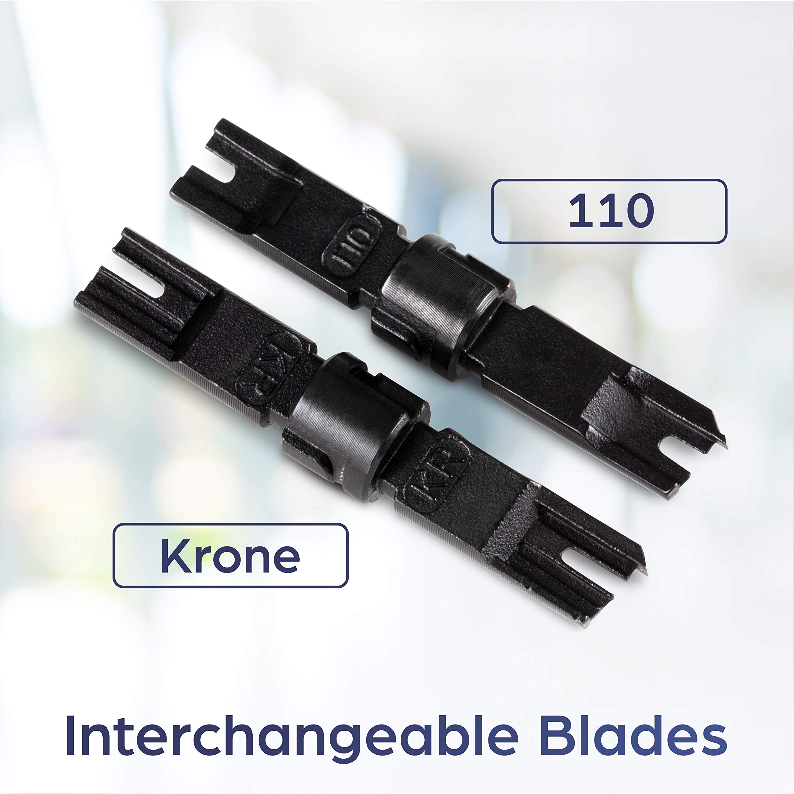 TRENDnet Professional Punch Down Tool with 110 & Krone Blades - Interchangeable Reversible Blades for Network Cable Termination - Ideal for Ethernet Installations, Cat5/6 Wiring & Telecom Work