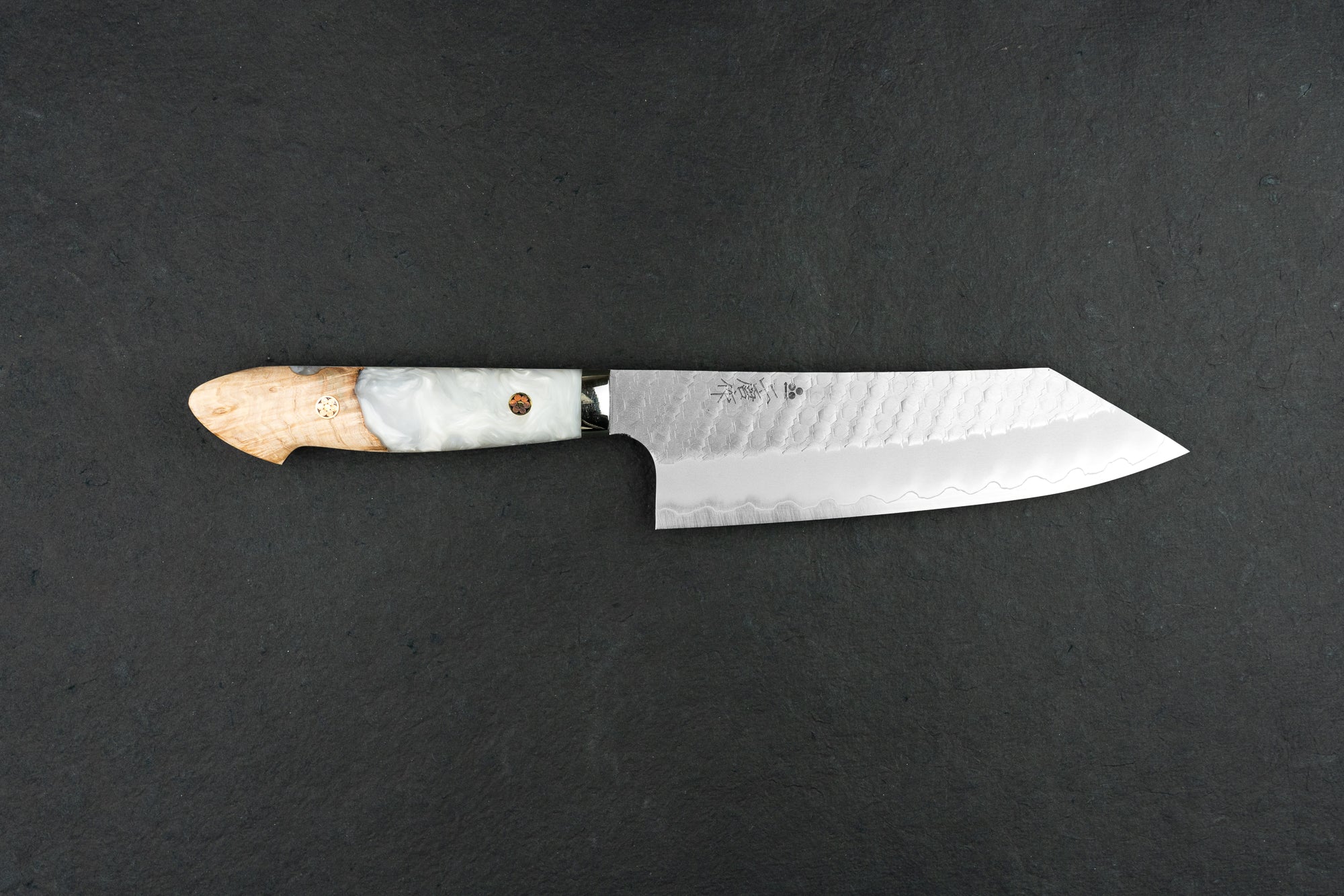Nigara SG2 Migaki Tsuchime Western Bunka 180mm Japanese Chef Knife - Premium Stainless Steel Kitchen Knife for Slicing, Dicing & Precision Cutting - Perfect for Home Cooks & Professional Chefs