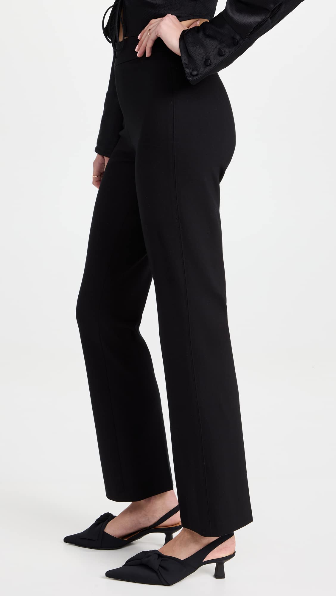 rag & bone Women's Irina Ponte Pants - High Waist Slim Fit Stretch Work Pants for Business Casual & Office Wear
