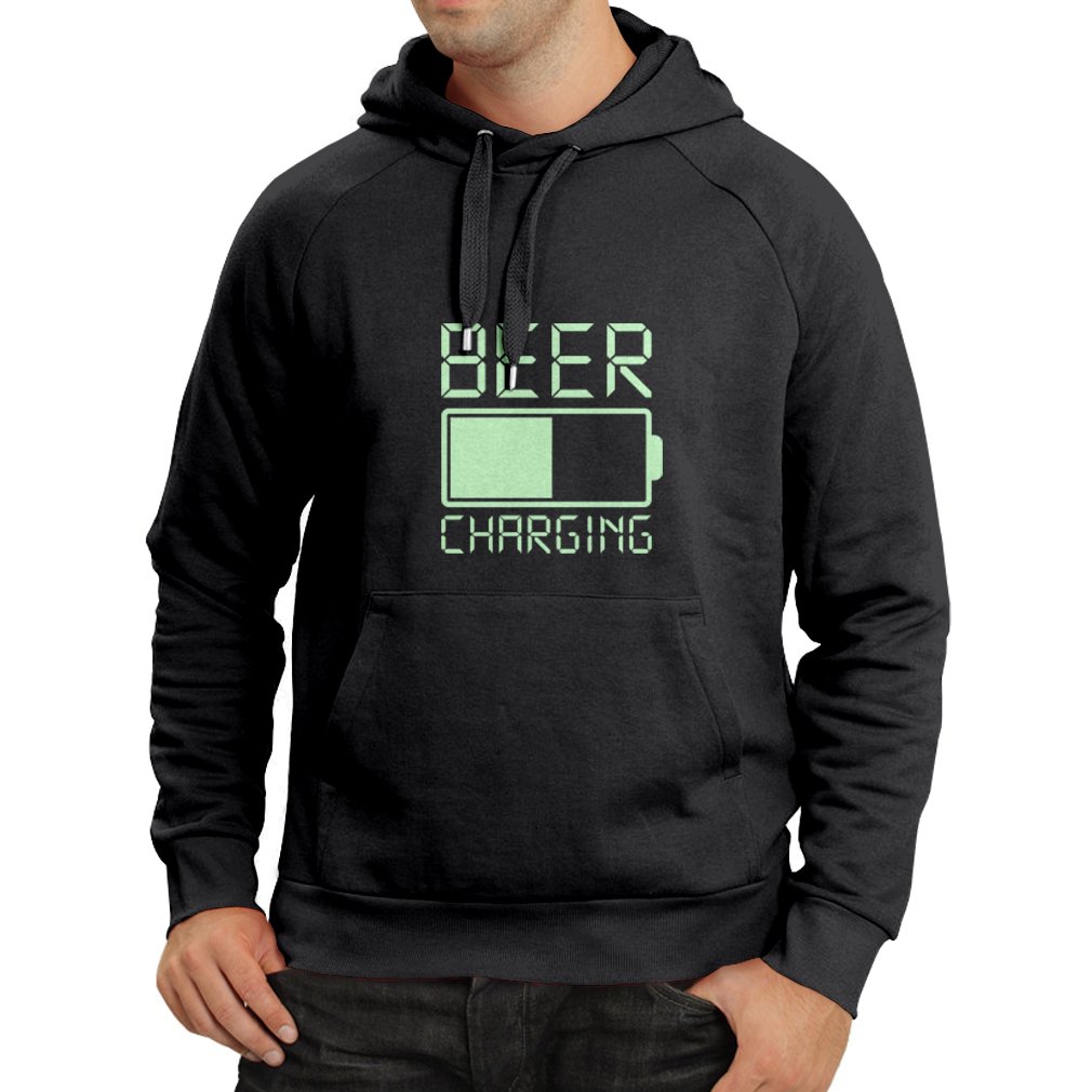 Lepni.me Hoodie Sweatshirt - Funny Beer Charging Quotes & Bar Humor for Beer Lovers | Perfect Gift for Beer Enthusiasts & Pub Crawls