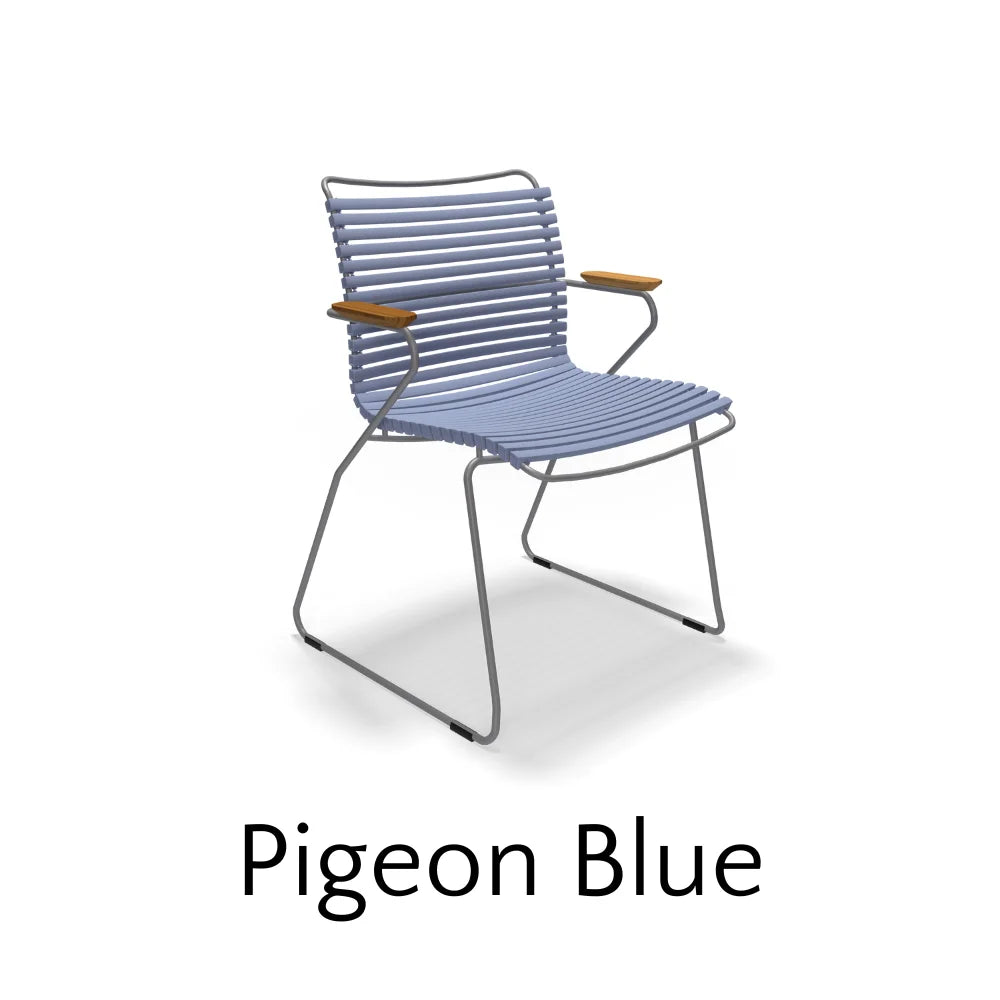 CLICK Outdoor Dining Armchair - Weather-Resistant Patio Chair for Garden, Poolside & Restaurant Use - Comfortable Aluminum Bistro Seating with Cushion Option