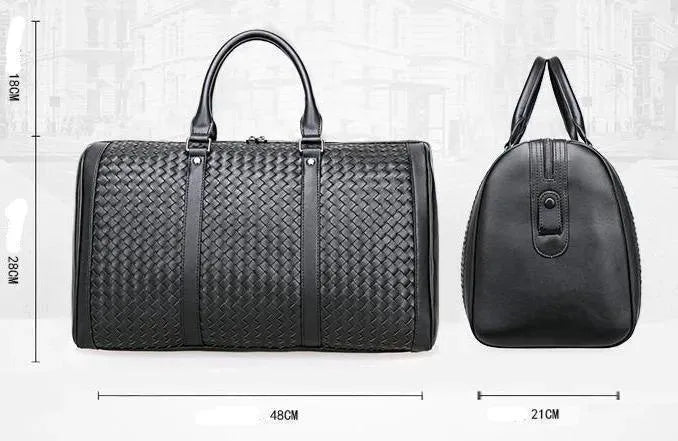 Premium Genuine Leather Travel Bags for Men - Durable Carry-On Luggage & Weekender Bags - Perfect for Business Trips, Vacations & Weekend Getaways