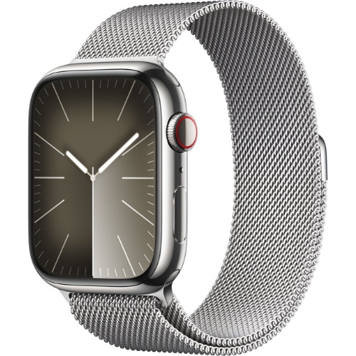 Apple Watch Series 9 45mm GPS + Cellular Silver Stainless Steel Smartwatch - Fitness Tracker, Heart Rate Monitor & Waterproof for Running, Swimming & Daily Use