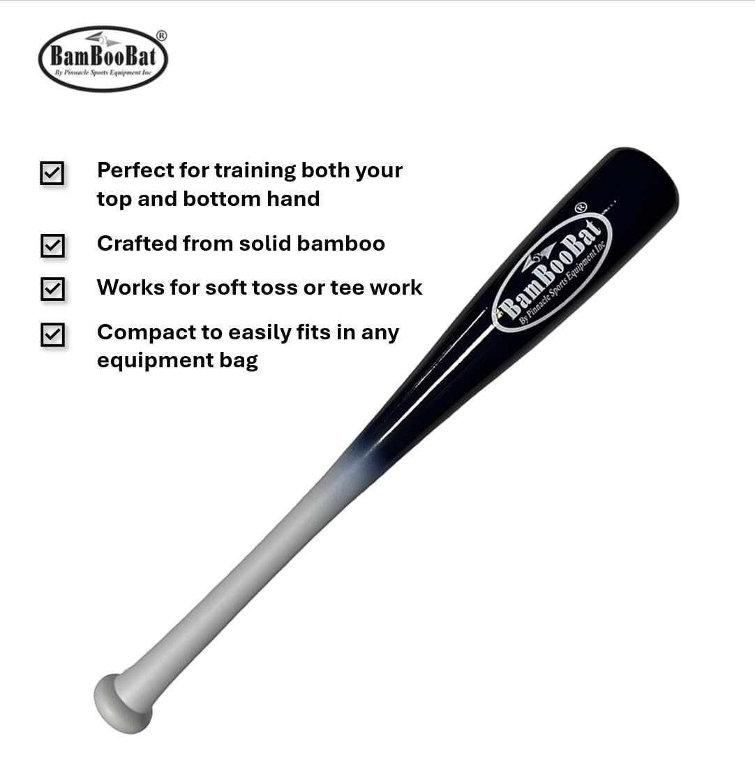 Pinnacle Sports Equipment BambooBat - Adult Wooden Baseball & Softball Training Bat for One-Hand Practice (18