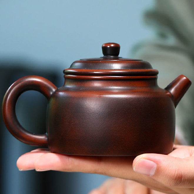 Premium Yixing Purple Clay Teapot - Authentic Chinese Dezhong Style for Brewing Oolong & Pu-erh Tea - Perfect for Tea Ceremonies & Gifting