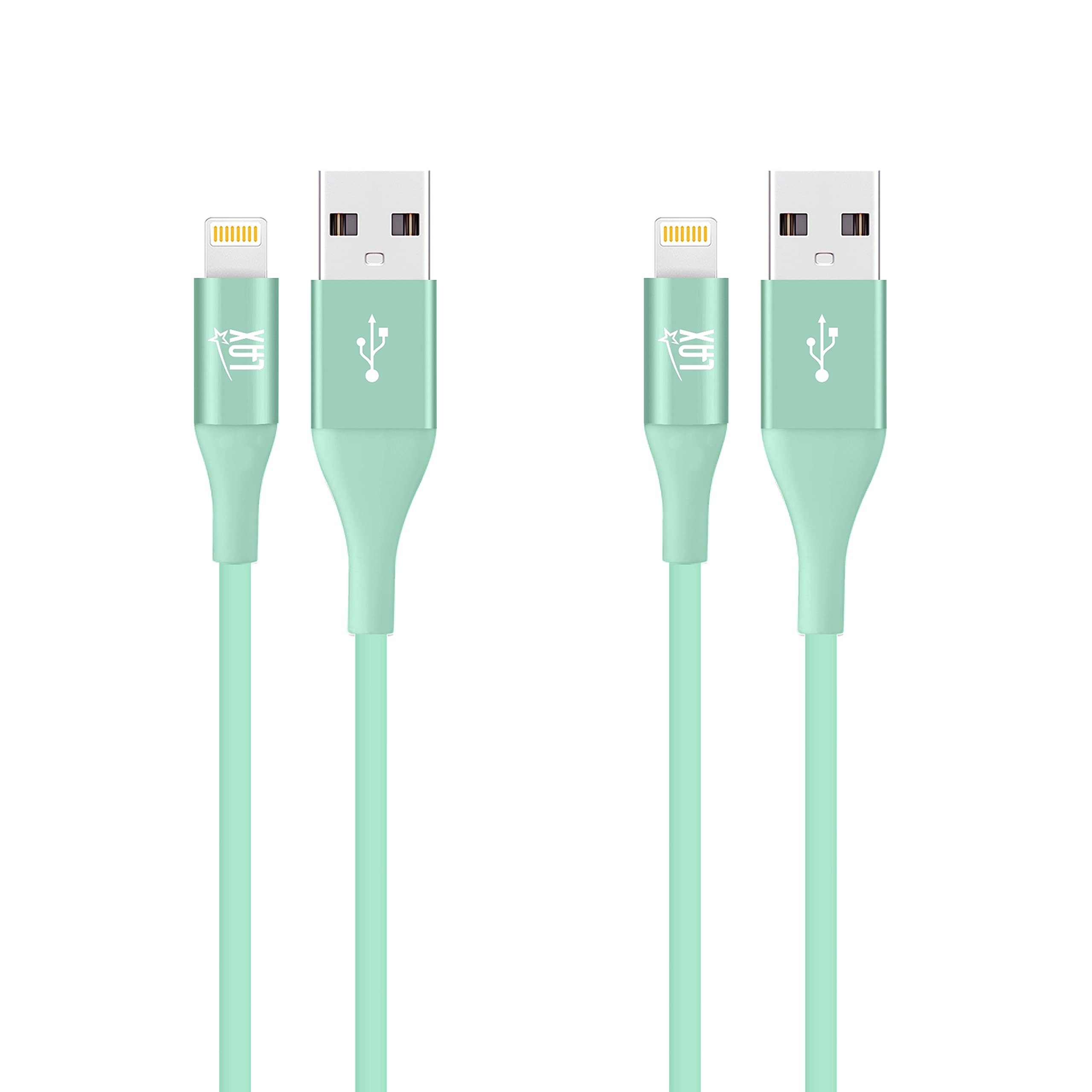 Apple MFI Certified USB A to Lightning Cable - 10ft Fast Charging Cable for iPhone, iPad, iPod - Premium Slim Design in Sea Green | Perfect for Home, Office, Car & Travel Charging