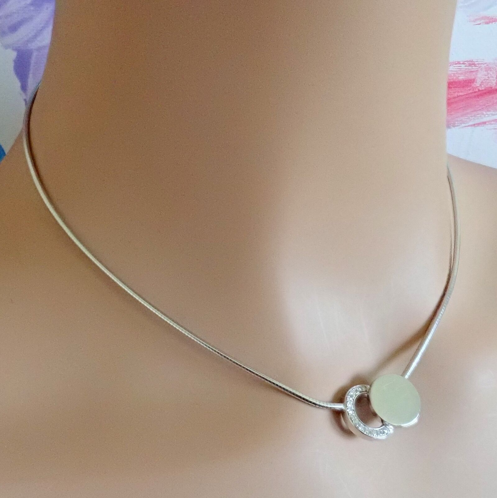 Authentic Dinh Van 18k White Gold Diamond Ombre De Lune Necklace - Luxury Modernist Jewelry for Women, Perfect for Evening Gala & Special Occasions