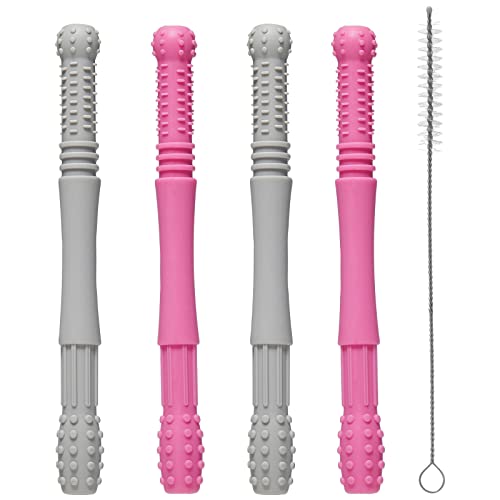 Soft Silicone Baby Teething Tubes for Infants 0-12 Months - Safe, BPA-Free Teething Toys to Relieve Sore Gums - Dishwasher Safe & Hygienic for Toddlers - Perfect for Home, Daycare & Travel Use
