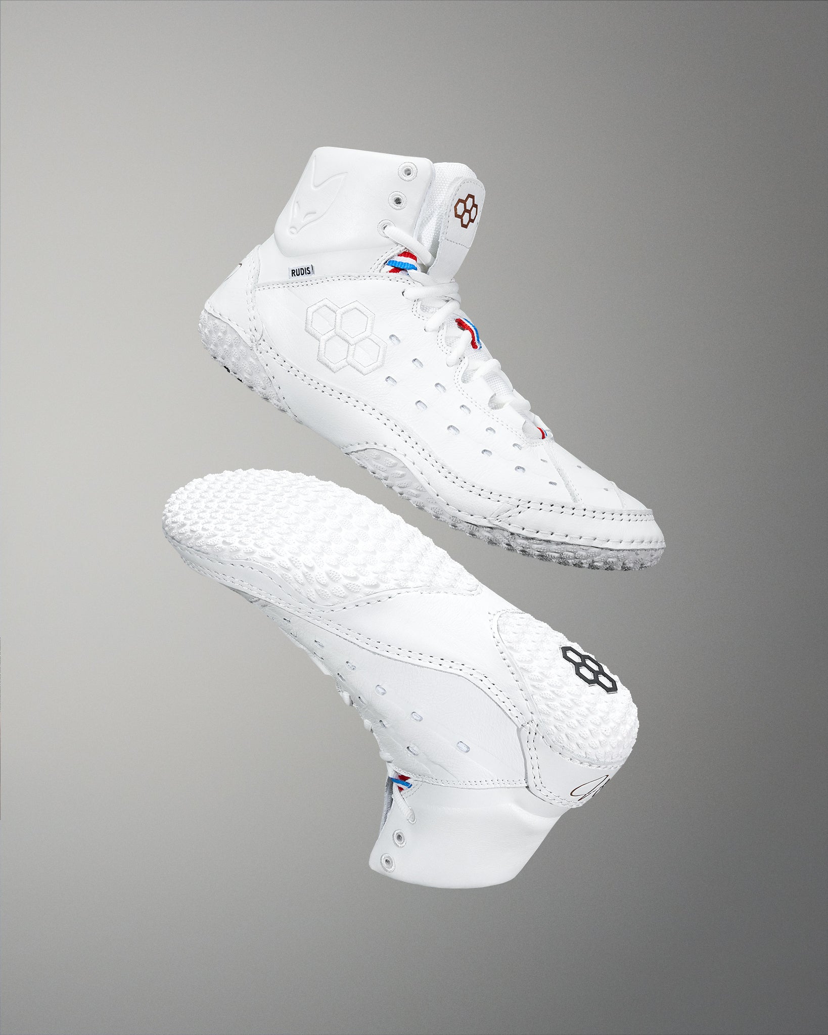 RUDIS SF Tbilisi Adult Wrestling Shoes - White | Lightweight & Durable for Training & Competition | Perfect for Wrestling, MMA & Grappling
