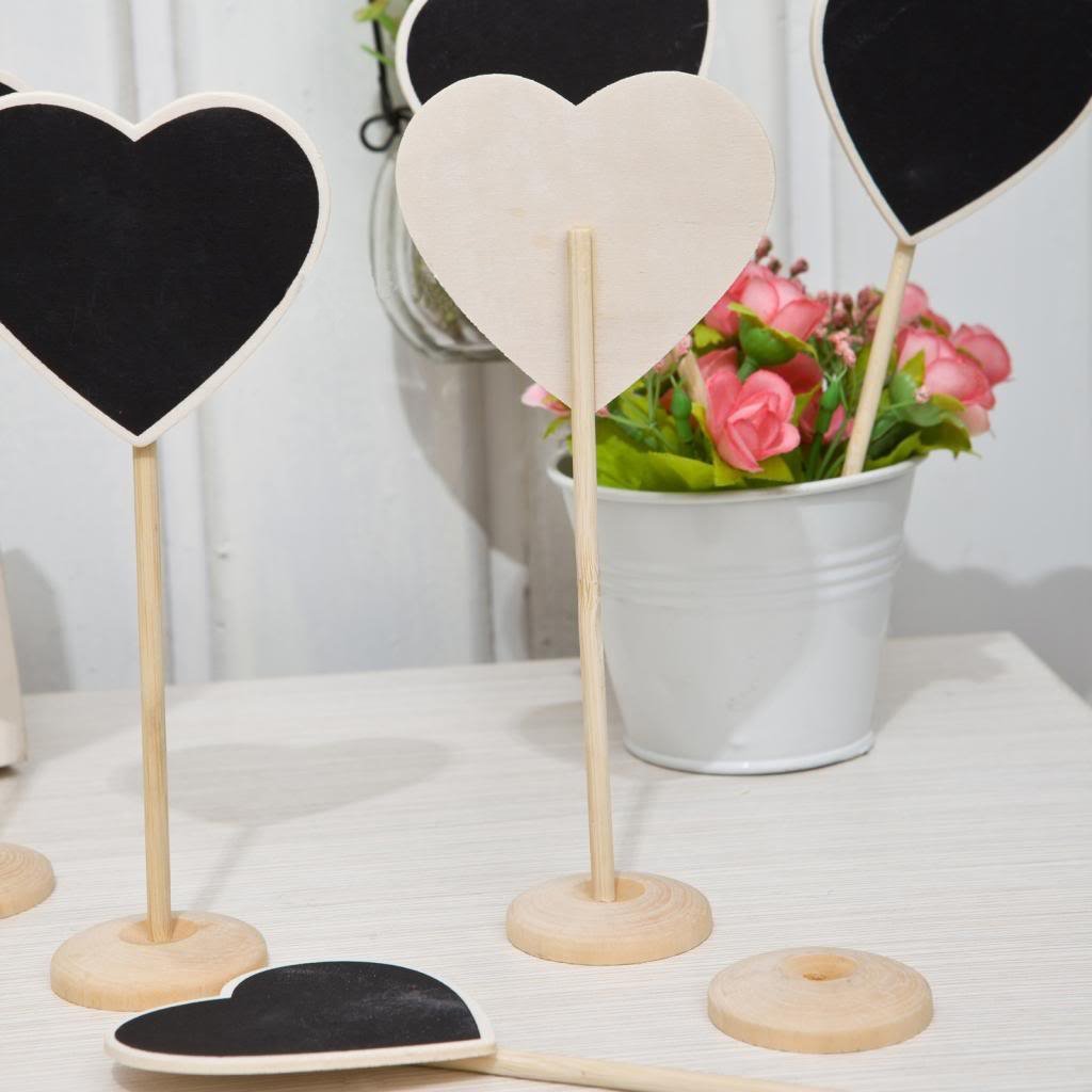 Joinwin 12-Pack Mini Heart Chalkboards with Stand - Elegant Wedding Table Numbers, Place Cards, Party Favors & Plant Markers for Rustic Weddings, Baby Showers & Garden Decor