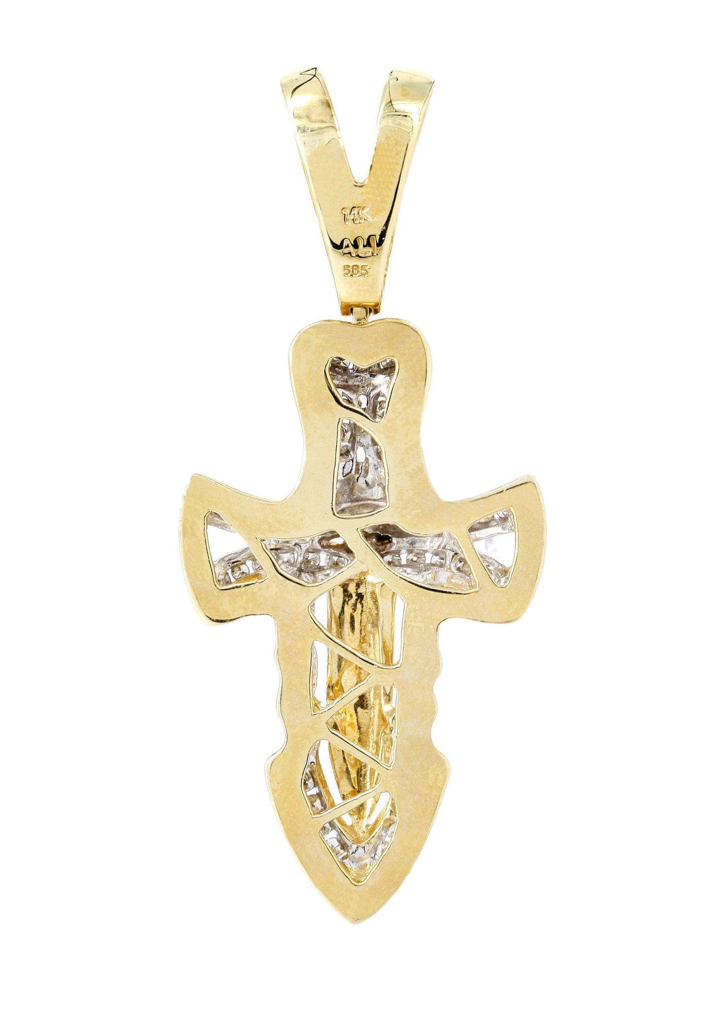 0.32 Carat Diamond Cross Pendant Necklace - 8.32 Grams Solid Gold Religious Jewelry for Women & Men - Perfect for Baptism, First Communion, Confirmation & Everyday Wear