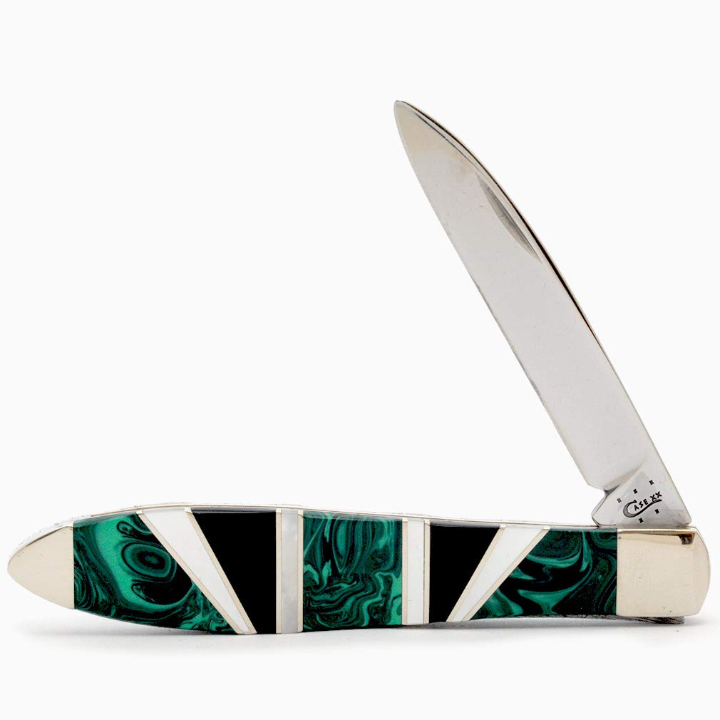 Case Cutlery Teardrop Green Malachite Pocket Knife - Premium Folding Knife for Camping, Hiking & Everyday Carry (EDC)