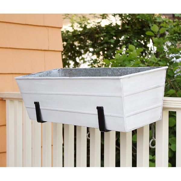 Galvanized Steel Flower Box Planter - Rustproof Outdoor Garden Container for Plants, Flowers & Herbs - Perfect for Patio, Balcony & Window Sill Decor
