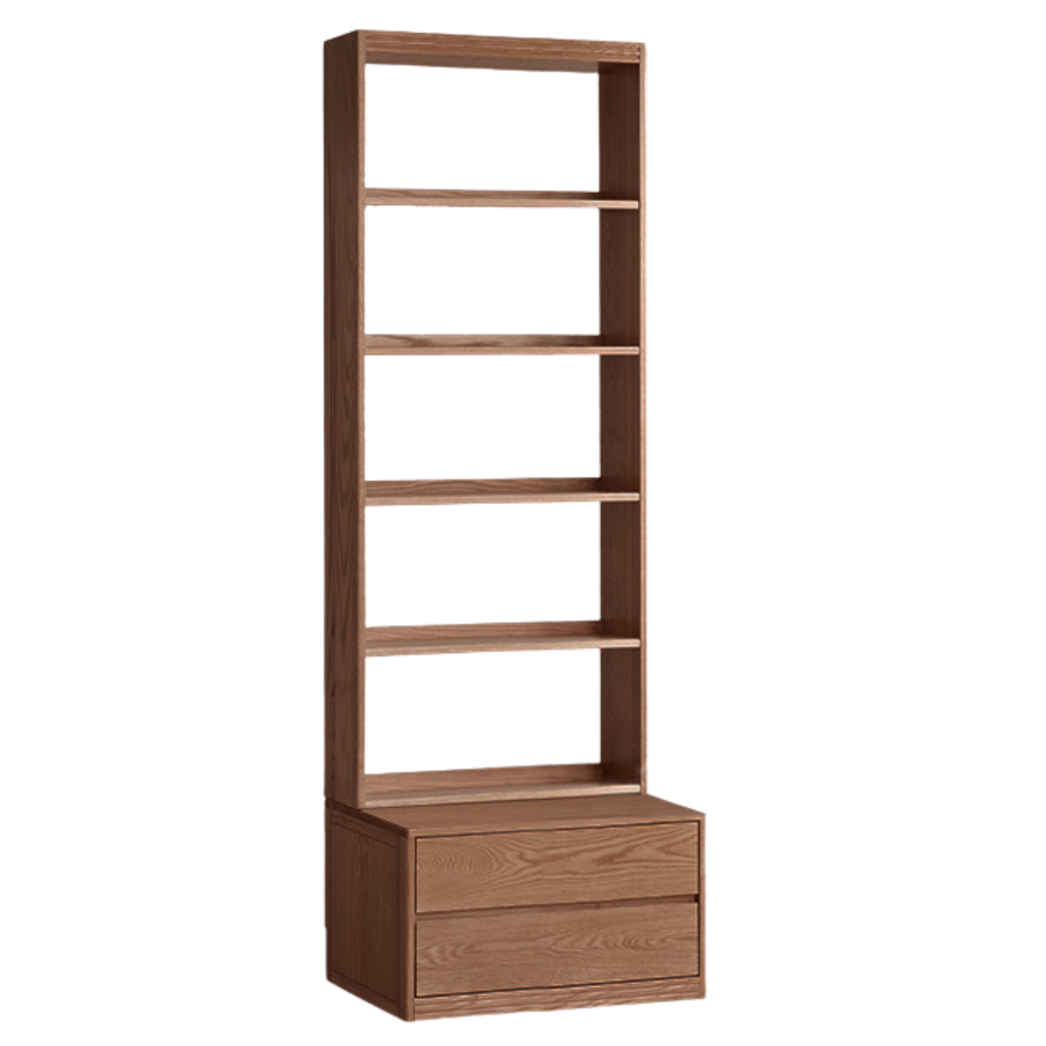 23.6x20.9x85.4 inch / 60x53x217 сm / Walnut color / five-layer bookcase