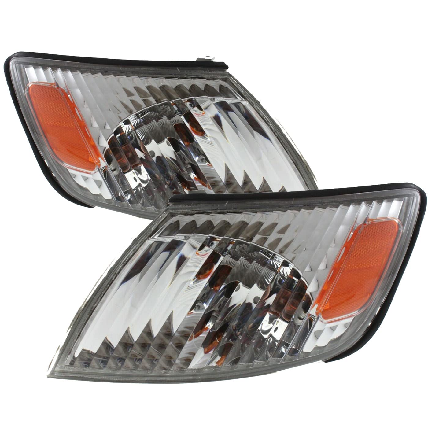 HEADLIGHTSDEPOT Chrome Housing Signal Lights Compatible with Lexus ES300 2000-2001 - Left Driver & Right Passenger Side Turn Signal Lights - Easy Installation & Enhanced Visibility for Night Driving