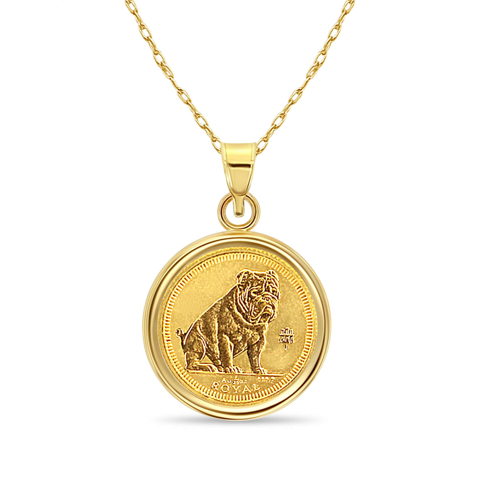 1/25 oz Gibraltar Gold Coin Pendant Necklace - 24K Solid Gold Collectible Coin Jewelry for Men & Women - Perfect for Gifts, Investment & Fashion Accessories