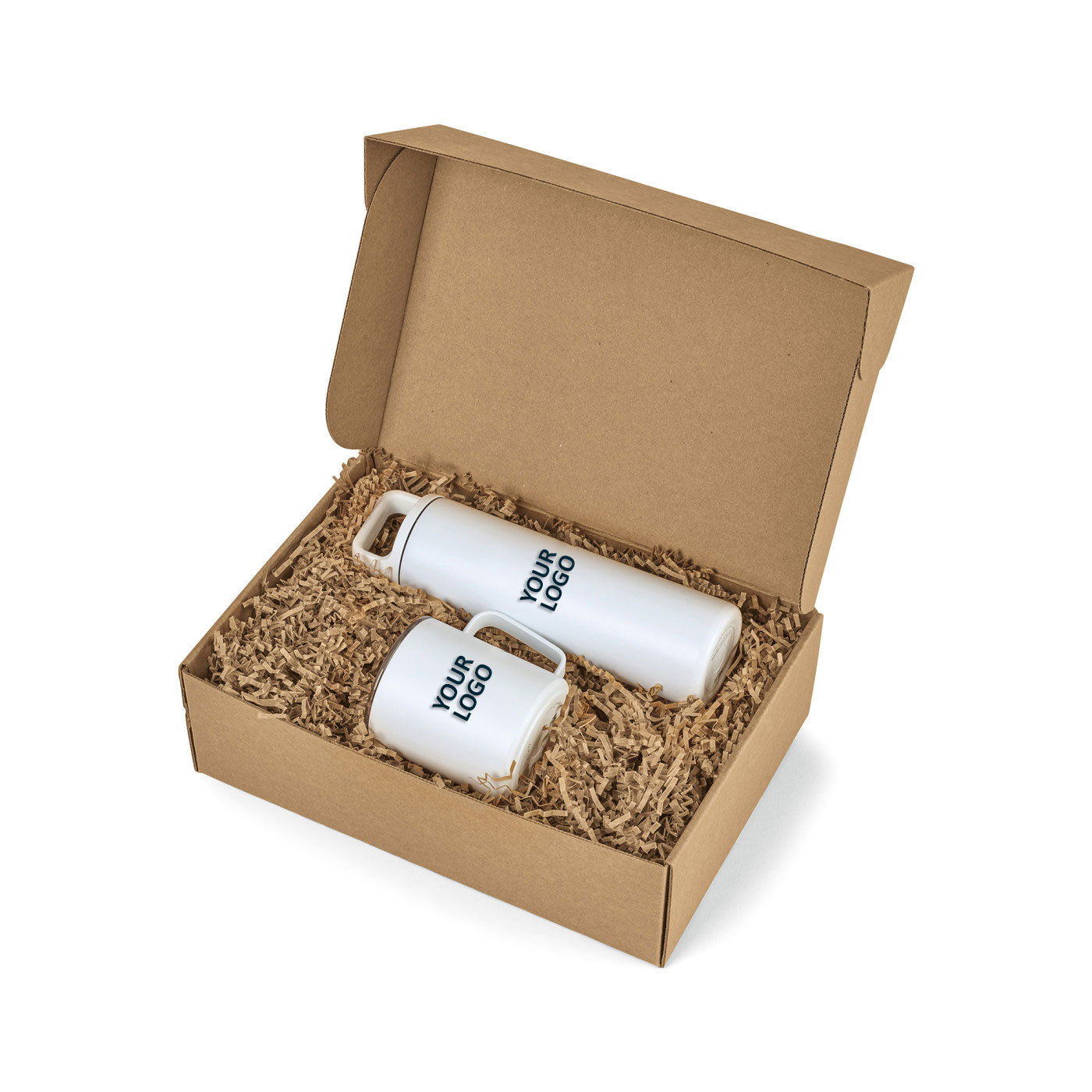 Custom MiiR Wide Mouth Water Bottle & Camping Cup Gift Set - 20oz Insulated Stainless Steel, White Powder Coated - Perfect for Hiking, Travel & Outdoor Adventures