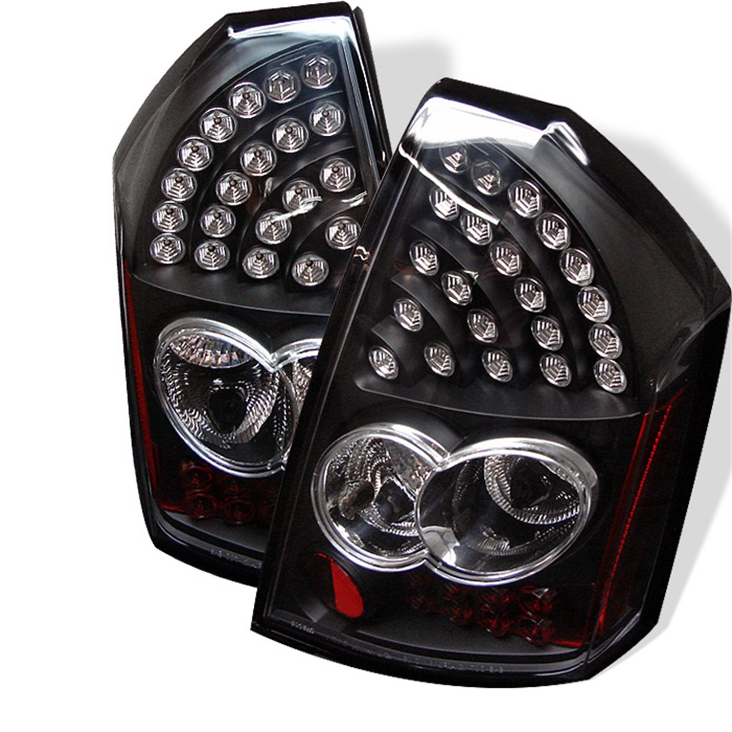 Chrysler 300 2005-2007 LED Tail Lights - Black Smoke Lens - Direct Fit Replacement - Enhances Night Visibility & Style for Sedans