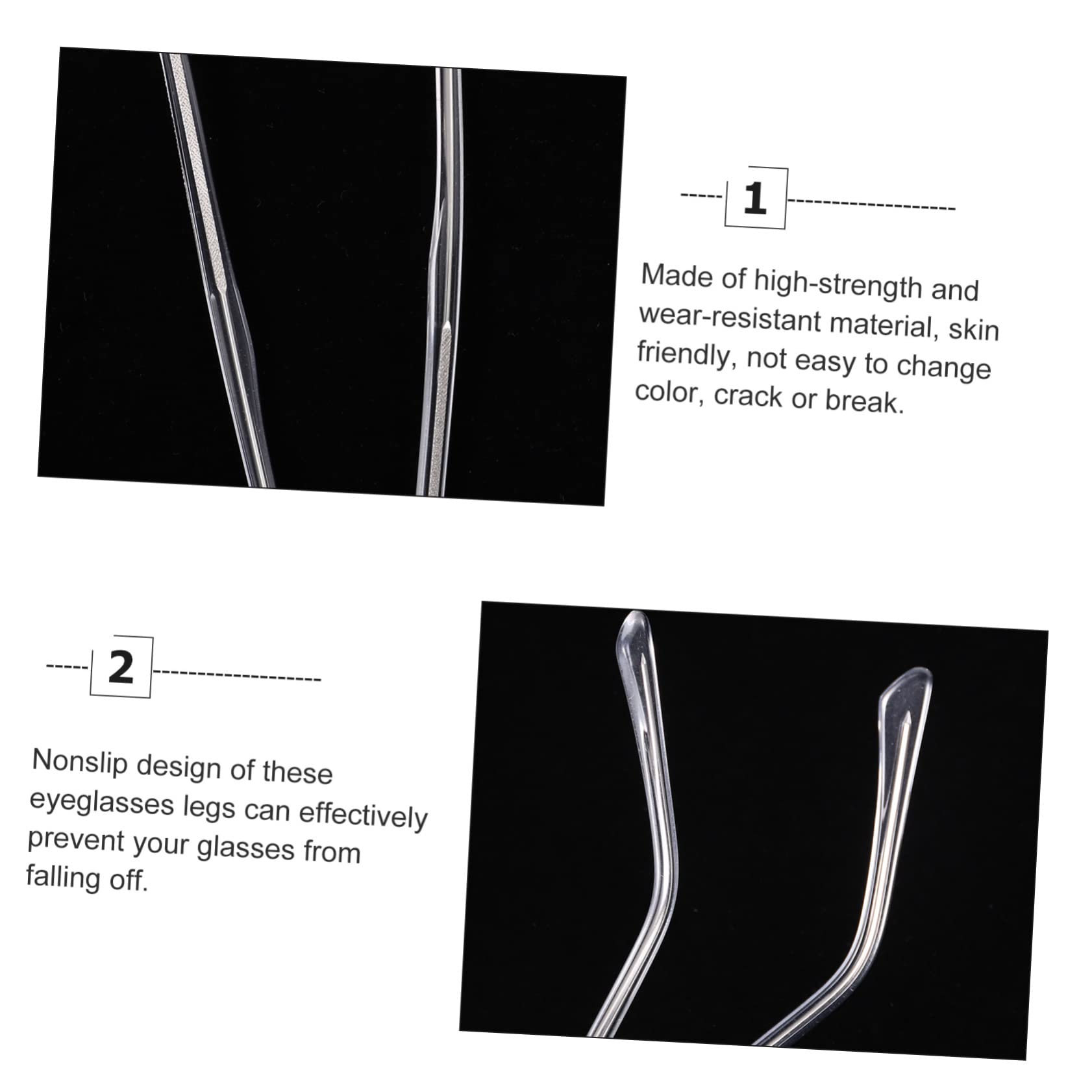 POPETPOP Universal Metal Glasses Arm Replacement Kit - Transparent Frame Repair Parts for Eyeglasses, Sunglasses & Reading Glasses | Durable Fix for Broken Temples at Home, Office or Travel