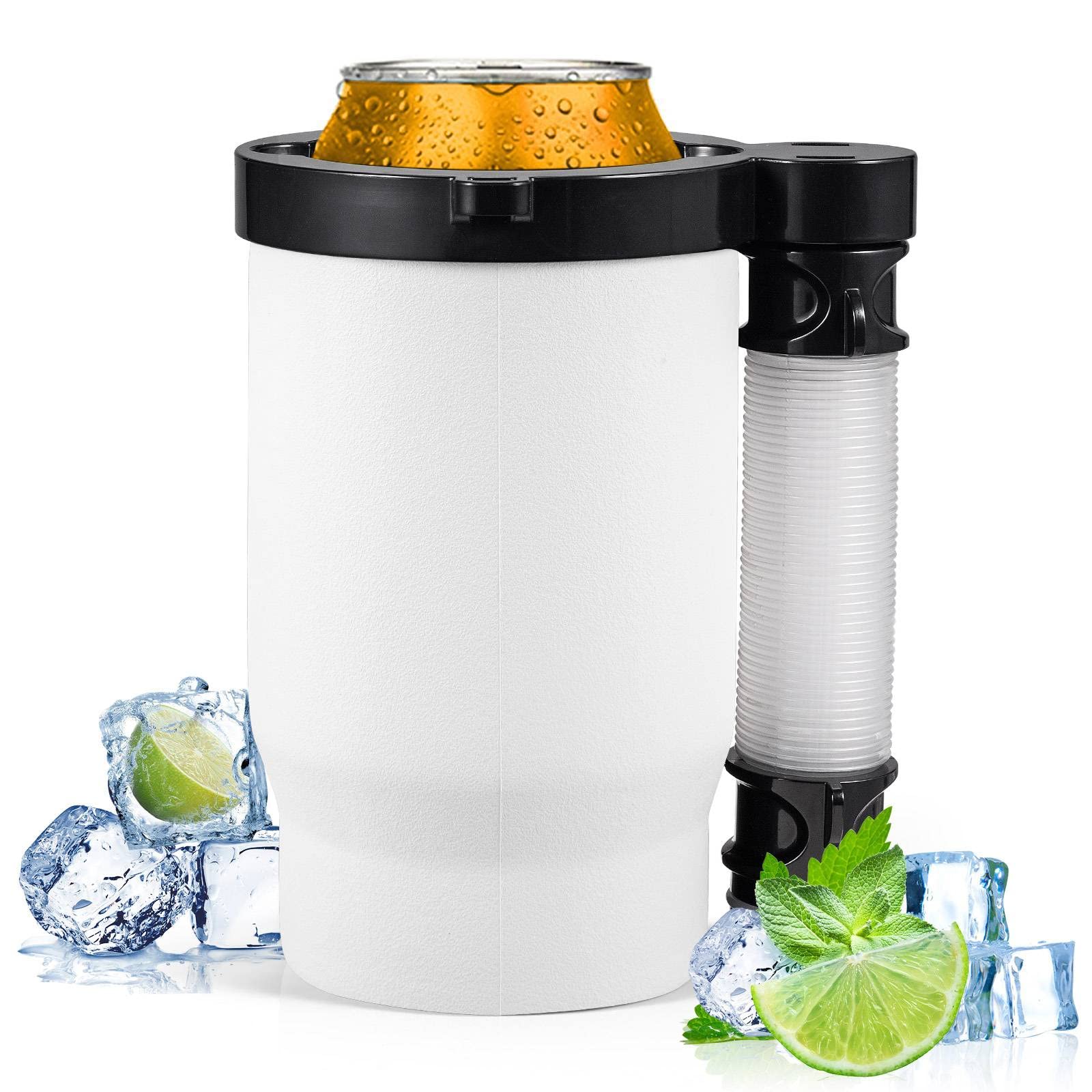 Portable Insulated Drink Funnel with Detachable Expandable Hose - Reusable Can & Bottle Cooler Cup for Outdoor Activities, Camping, BBQs, Travel & More - White | Perfect for Picnics, Tailgating, Beach Trips, Hiking & Road Trips | Keep Beverages Cold Anywhere - Ideal for Backyard Parties, Sports Events, Family Gatherings & Summer Adventures