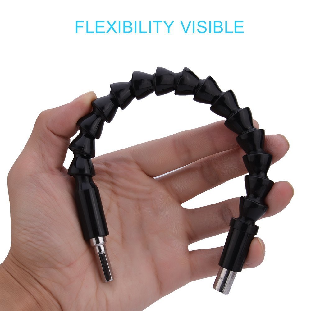 11.6 Inch Flexible Drill Bit Extension - Magnetic Hex Screwdriver Adapter with 1/4