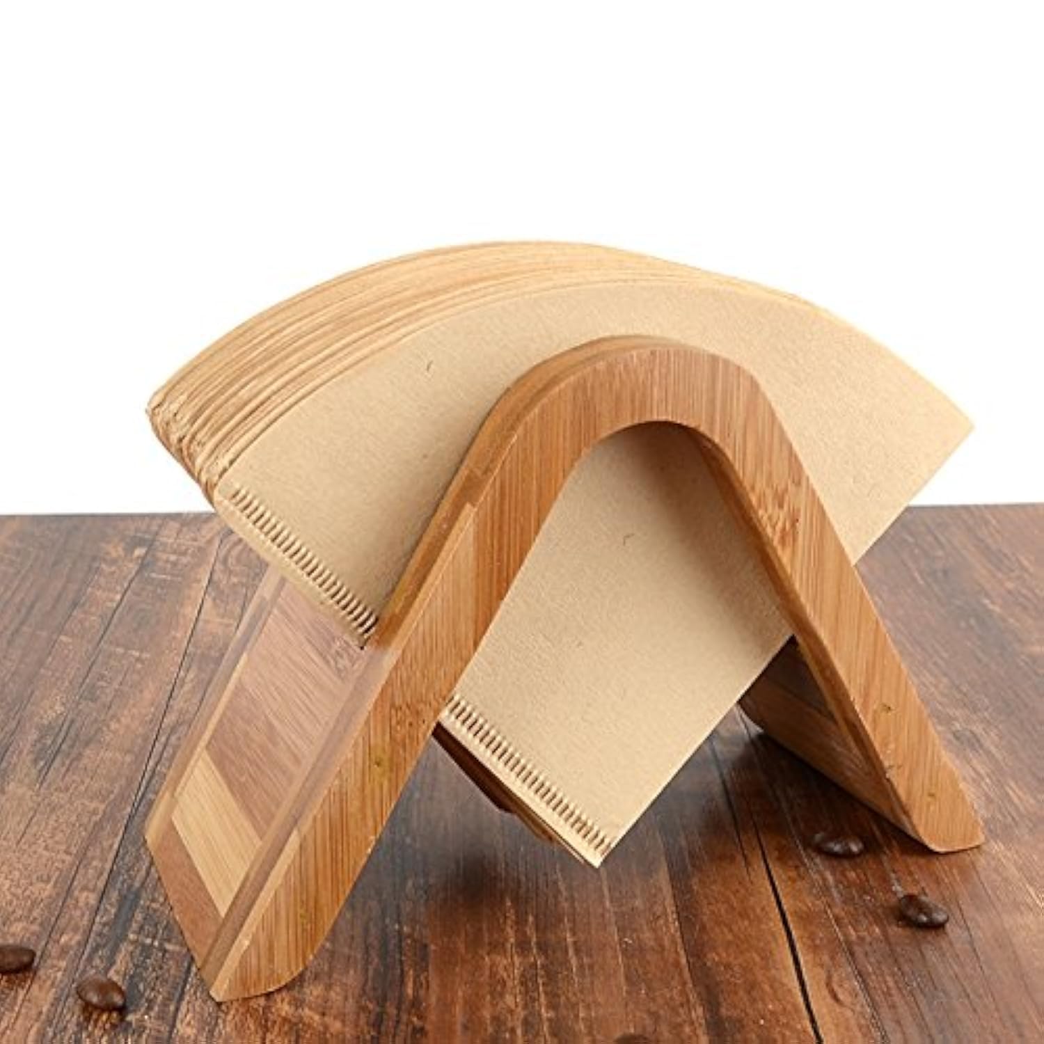 Bamboo Coffee Filter Holder & Paper Storage Rack - Size 4 Filter Paper Stand (Type A) - Perfect for Kitchen Countertop & Coffee Station Organization
