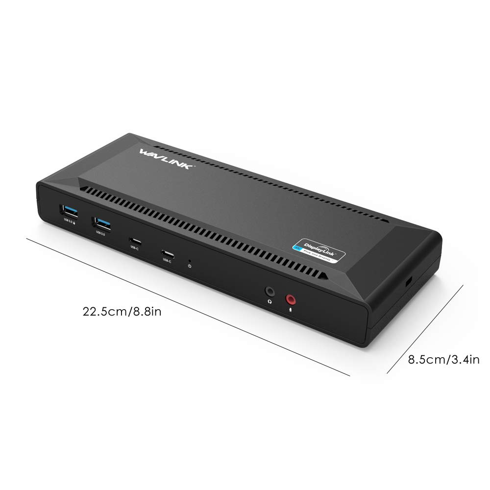 WAVLINK USB C Universal Docking Station with 60W Power - Dual 4K HDMI & DisplayPort, Gigabit Ethernet, 4 USB 3.0 & 2 USB C Ports - Ideal for Home Office, Remote Work & Multi-Monitor Setup