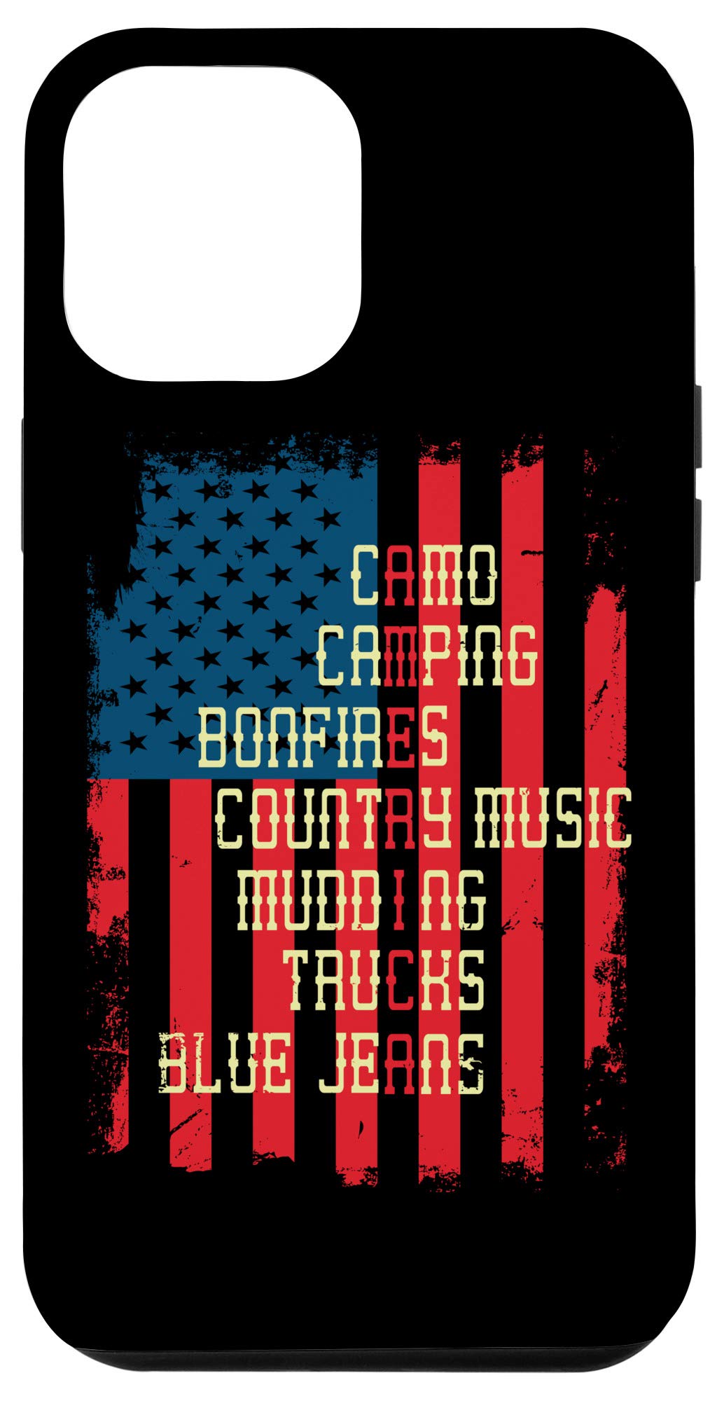 iPhone 12 Pro Max Case - Camouflage Design for Camping, Bonfires & Country Music Lovers | Patriotic American Style | Perfect for Outdoor Adventures & Truck Rides