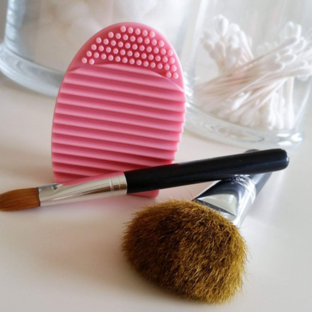 Eco-Friendly Silicone Makeup Brush Cleaner & Dryer - Egg Shape Pink Mapperz Brush Egg | Perfect for Quick Cleaning & Drying Makeup Brushes at Home or Travel