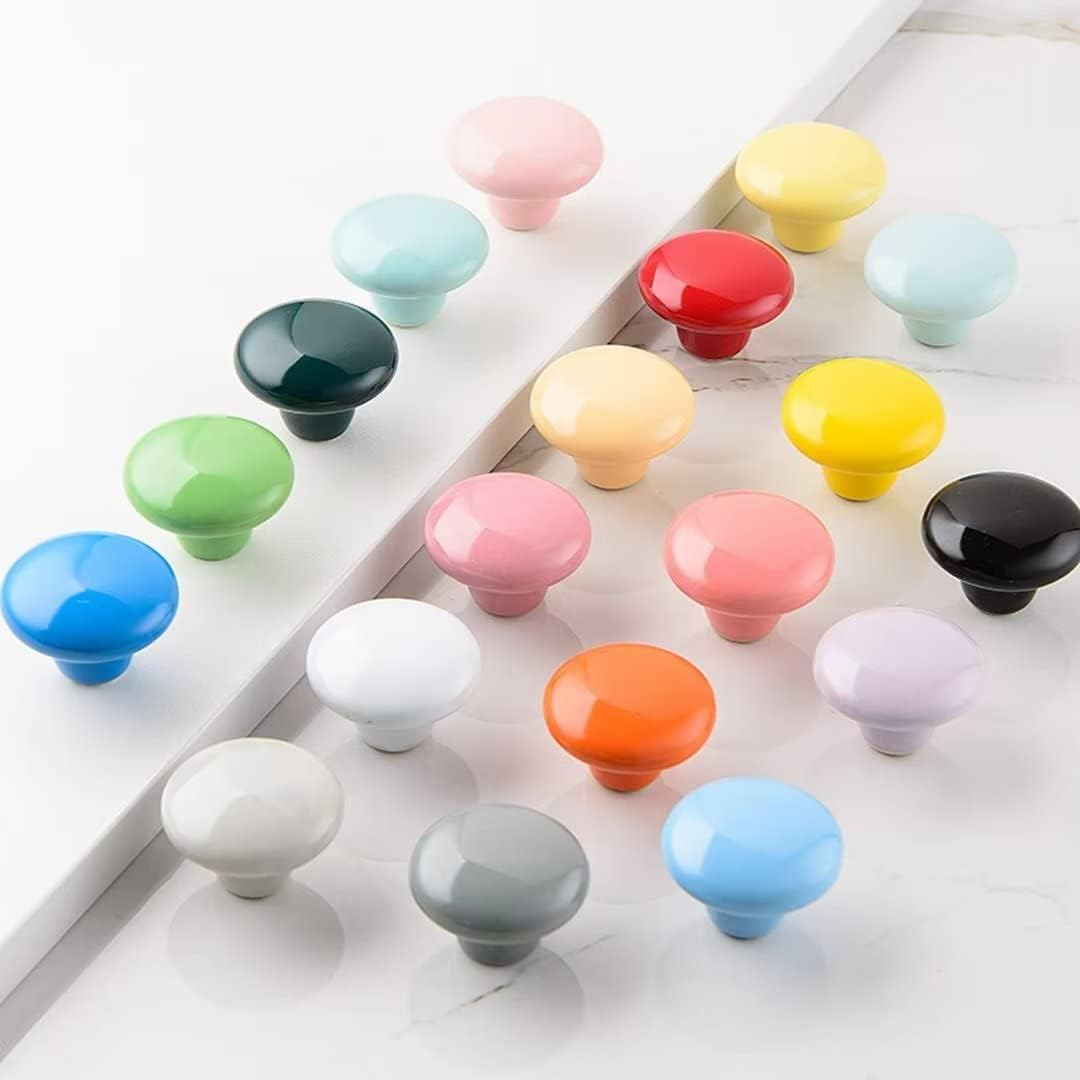 10-Pack Minimalist Ceramic Cabinet Handles & Drawer Knobs - Watermelon Red - Durable & Stylish Hardware for Dressers, Wardrobes & Furniture Upgrades