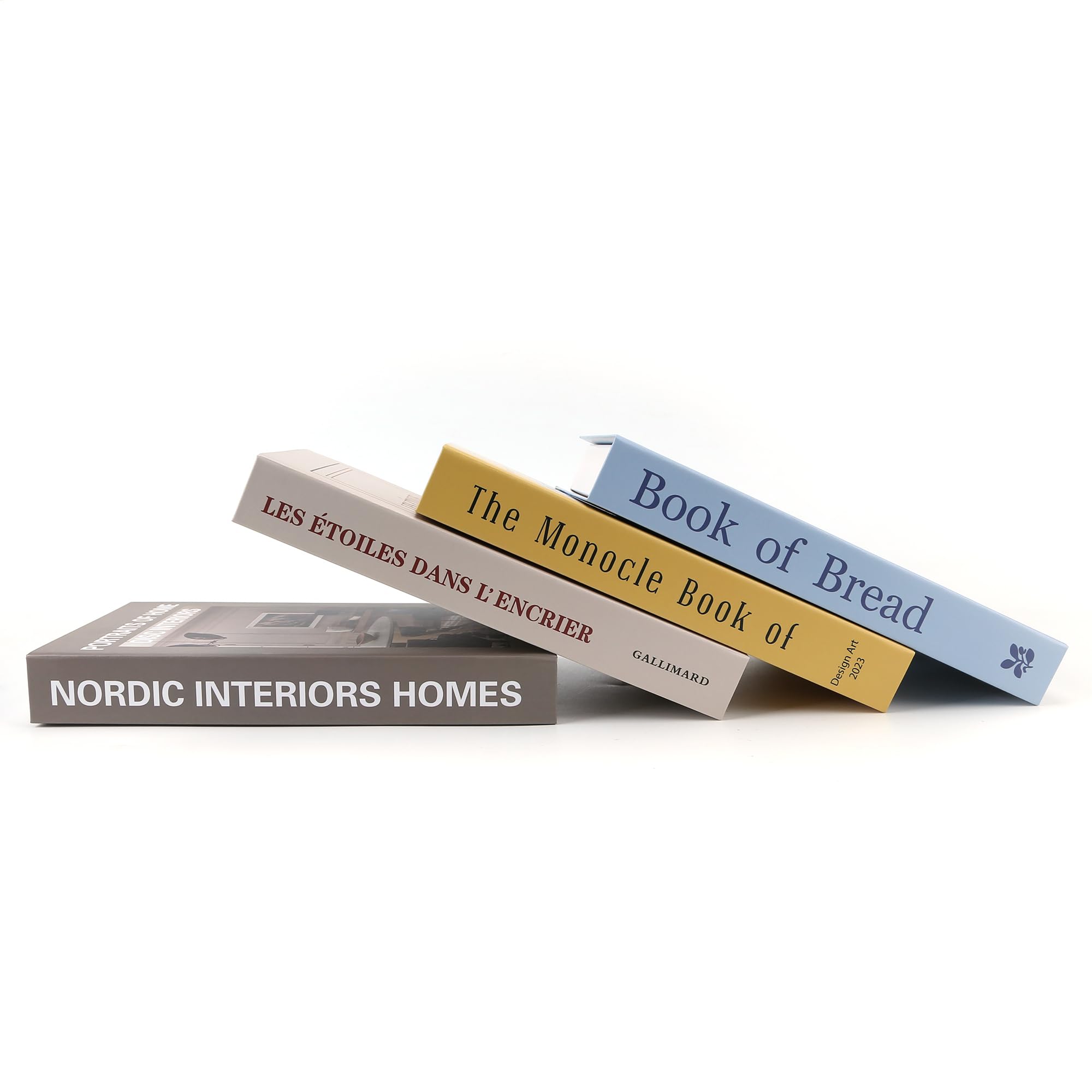 PTShadow Set of 4 Decorative Faux Books - Modern Home & Office Decor for Coffee Tables, Bookshelves, Living Room Styling | Perfect for Interior Design, Housewarming Gifts & Photo Props