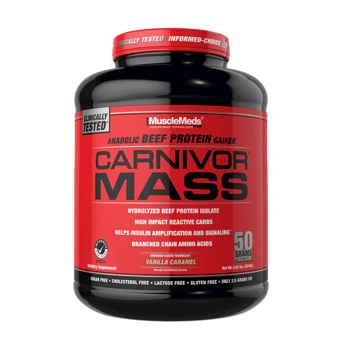 MuscleMass CARNIVOR MASS Weight Gainer Protein Powder - High Calorie Mass Builder for Muscle Growth & Recovery - Perfect for Bodybuilding, Fitness & Post-Workout Nutrition