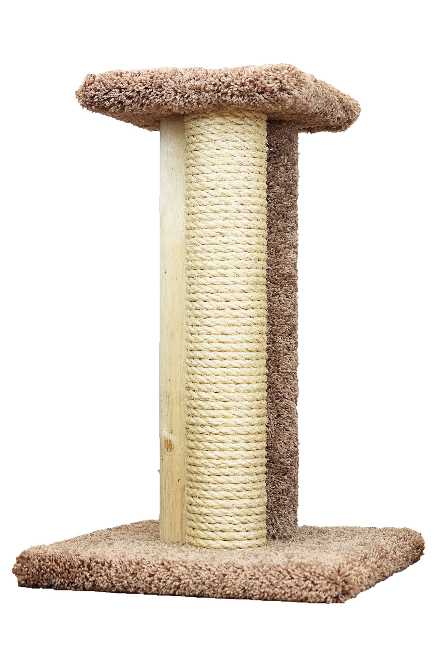 Premium Triple Cat Scratcher & Condo - Durable Brown Cat Tree for Multiple Kittens - Perfect for Play, Climbing & Scratching in Living Rooms & Pet-Friendly Homes
