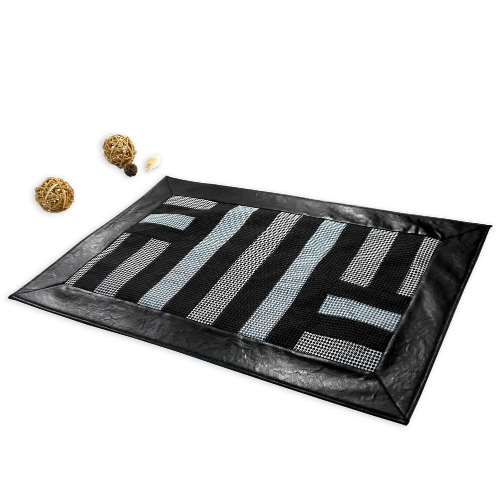 Black Temptation Non-Slip Patchwork Area Rug - Durable Home Decor for Living Room, Bedroom & Office
