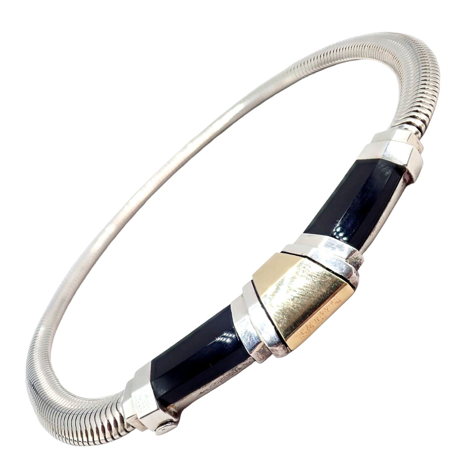 Authentic Vintage Cartier 18k Yellow Gold & Silver Art Deco Onyx Necklace | Luxury Jewelry for Women | Perfect for Weddings, Parties & Special Occasions