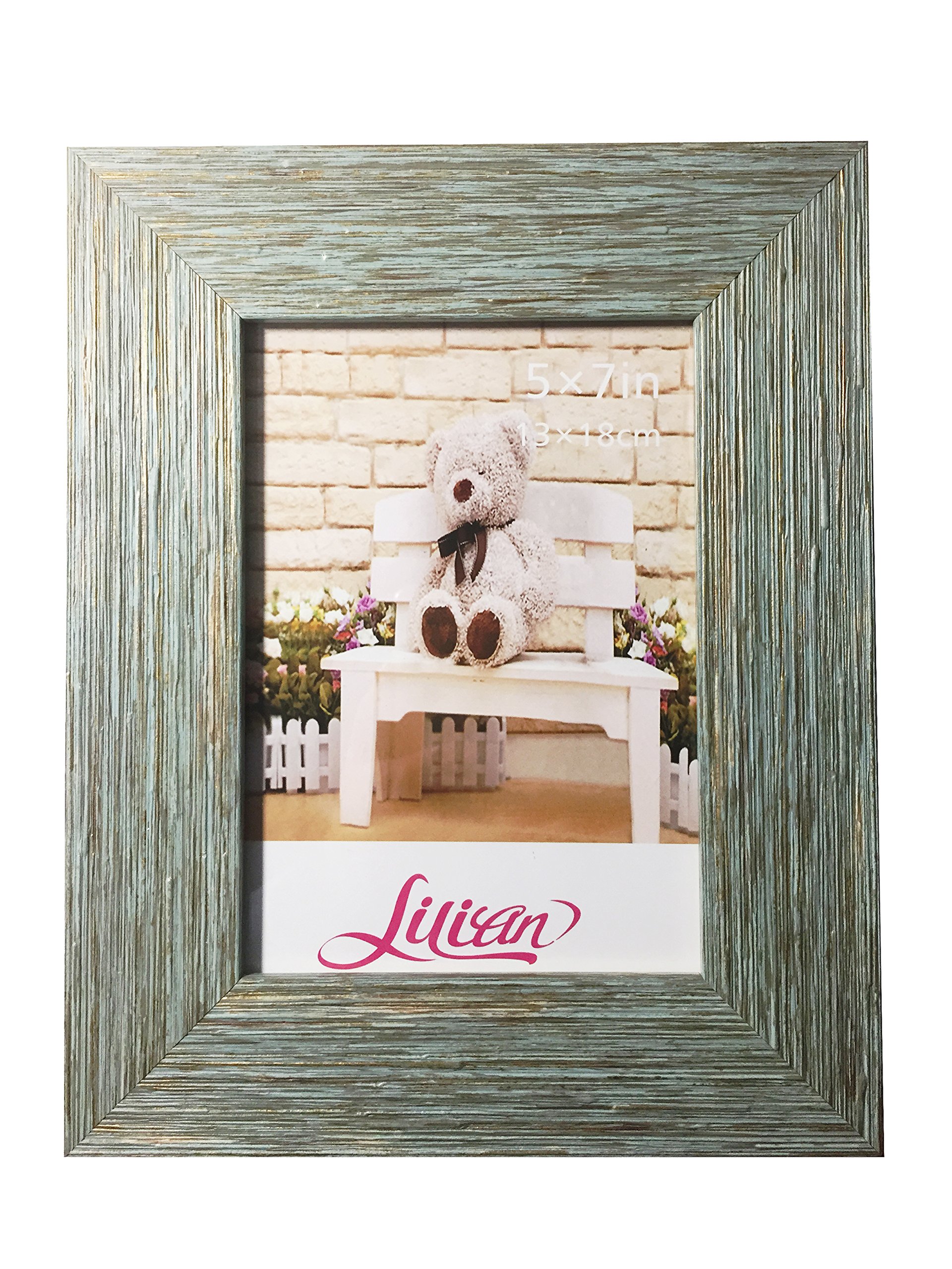 Eco-Friendly Lilian Light Blue 4x6 Inch Photo Frames for Desk - Durable PS Polymer Material, Perfect for Home Office Decor, Wedding Photos & Gift Giving