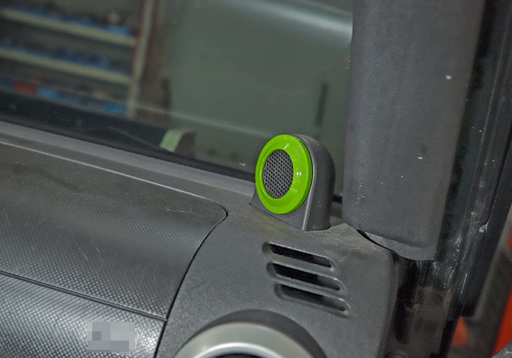 Jeep Wrangler JK 2007-2014 A-Pillar Speaker Cover Rings - Light Green Interior Accessories & Trim Decor | Perfect for Off-Road Upgrades & Custom Car Styling