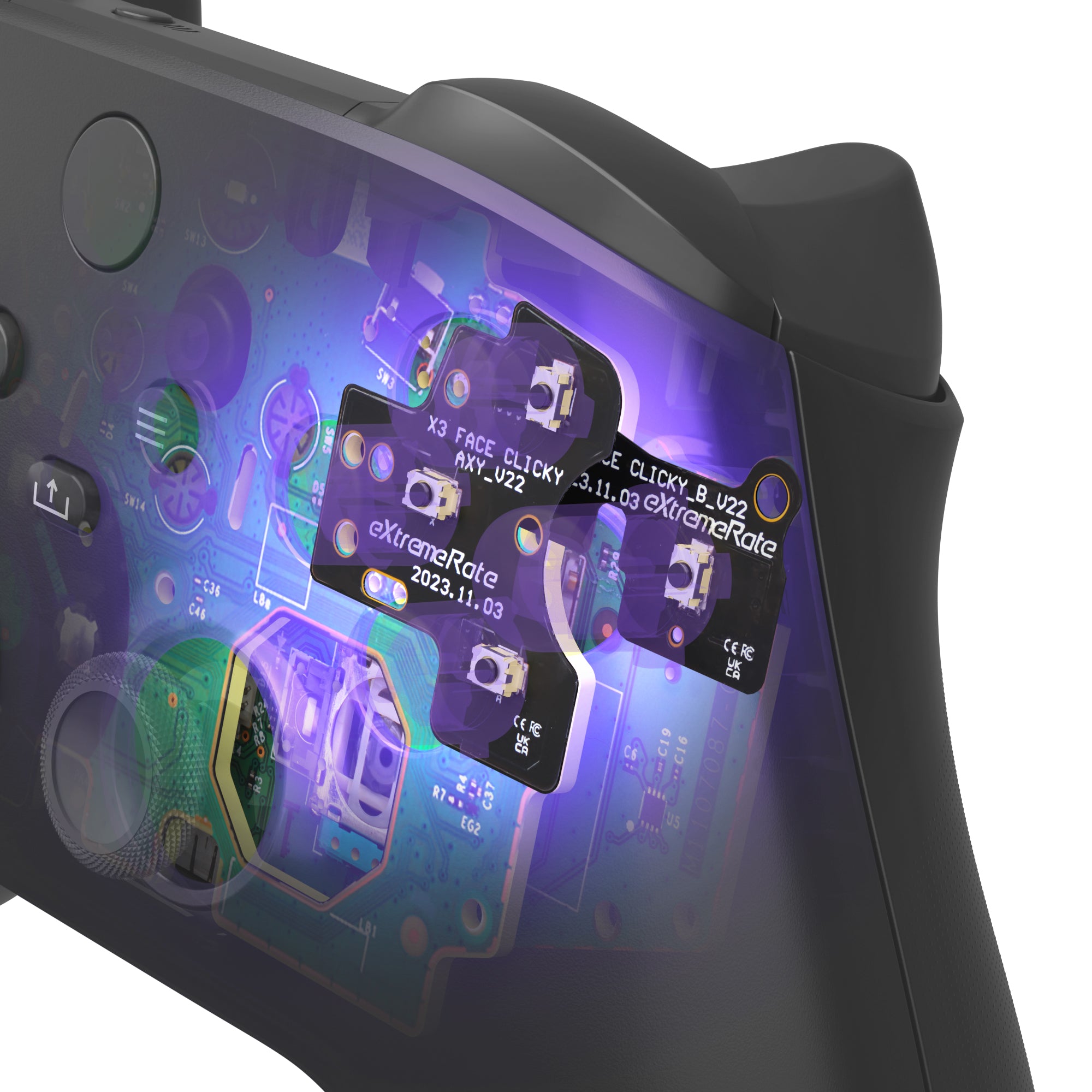eXtremeRate ABXY Clicky Kit V2 for Xbox Core Controller & Xbox Series X/S (Model 1914) & Xbox One X/S (Model 1708) - Enhanced Tactile Feedback Gaming Buttons - Perfect for Competitive Gaming & FPS Shooters