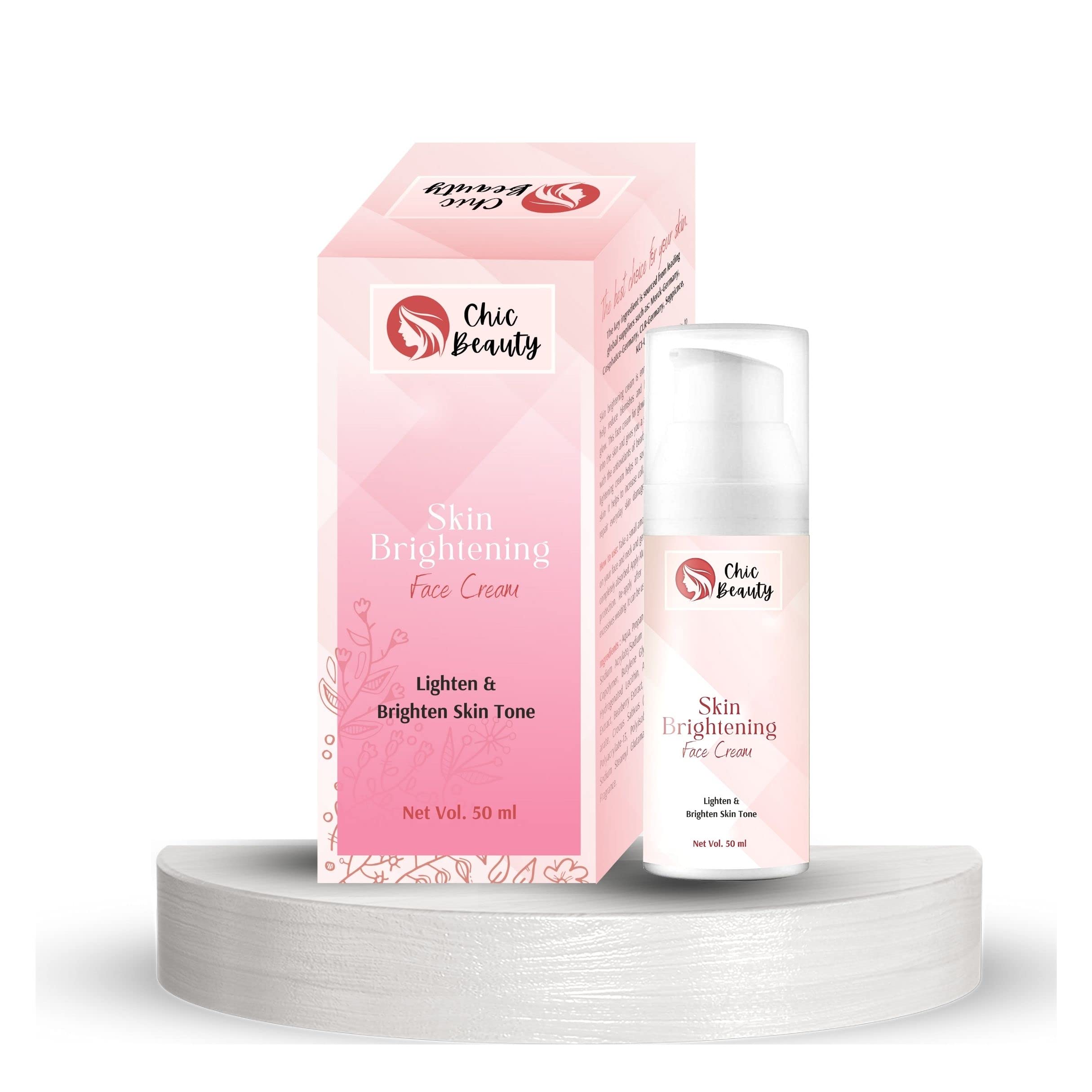 Chic Beauty Skin Brightening Face Cream 50ml - Dark Spot Corrector for Hyperpigmentation & Uneven Skin Tone | Day & Night Moisturizer for Glowing Complexion