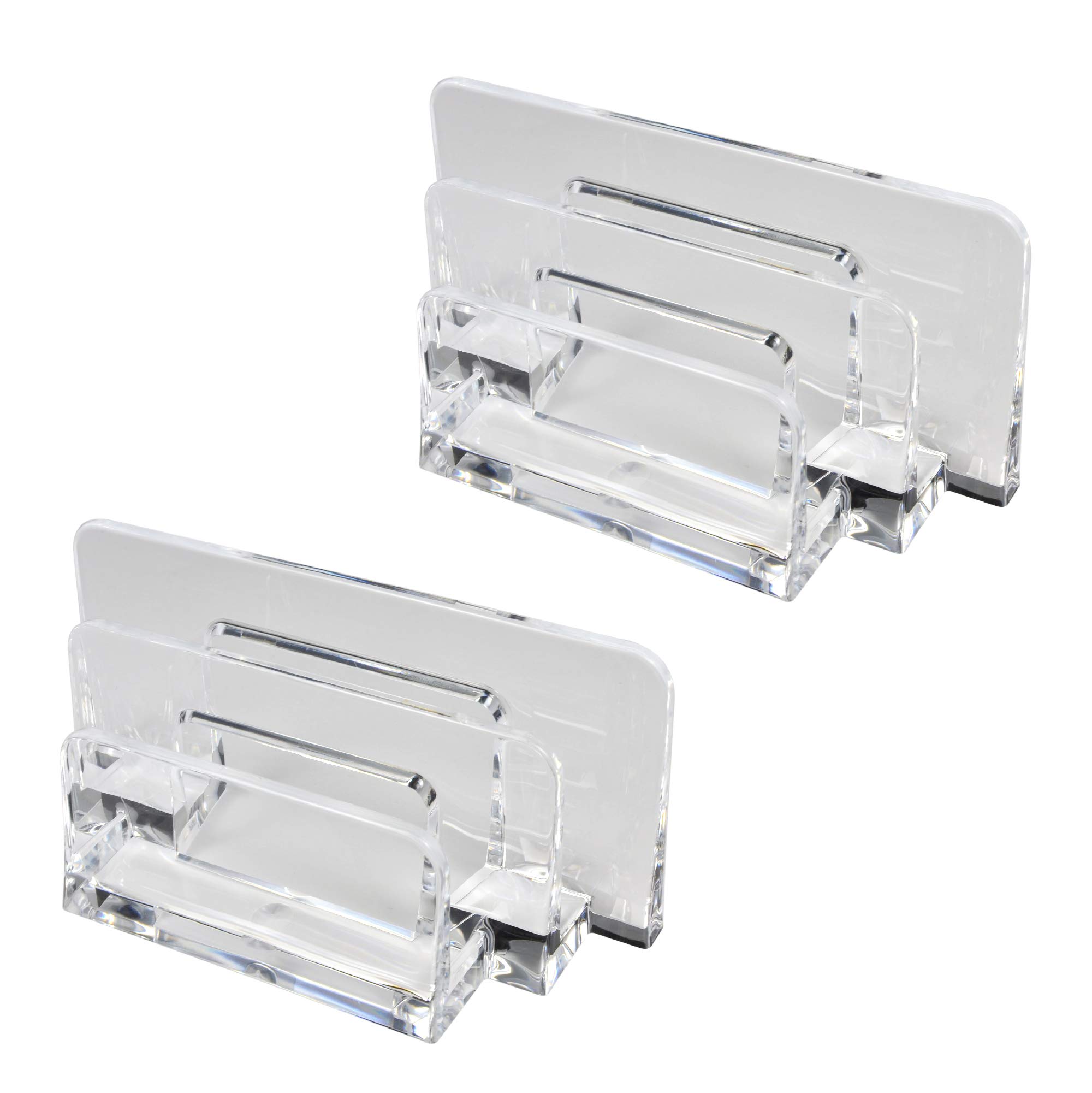 Clear Acrylic Letter Sorter & File Folder Organizer (2 Pack) - Perfect for Office, Home Desk, Mail Sorting - Holds Papers, Letters, Envelopes & Documents - Essential Desk Accessory & Office Supply